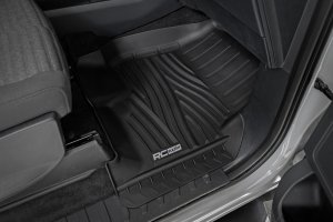 Ford Raptor Floor Mats - Front & Rear - Rough Country - Flex-Fit - '17-'25